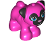 Part No: 24111pb03  Name: Dog, Friends, Pug, Standing with Black Face and Ears, Metallic Pink Nose, and Dark Azure Eyes Pattern