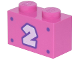 Part No: 3004pb261  Name: Brick 1 x 2 with White Number 2 with Dark Purple Outline and 4 Dots Pattern