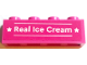 Part No: 3010pb351  Name: Brick 1 x 4 with White 'Real Ice Cream', Lines and Stars Pattern (Sticker) - Set 60314