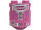 Part No: 30361pb052  Name: Brick, Round 2 x 2 x 2 Robot Body with White Panel, Magenta Lines and Rectangles and Black and Silver Droid Details Pattern (QT-KT)