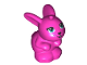 Part No: 34050pb03  Name: Bunny / Rabbit, Friends, Sitting with Dark Turquoise Eyes, Black Nose and Mouth, and Bright Pink Tongue Pattern