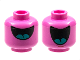 Part No: 3626cpb2965  Name: Minifigure, Head Dual Sided Alien Large Black Mouth with Dark Turquoise Tongue, Half Open / Fully Open Pattern - Hollow Stud