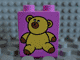 Part No: 4066pb082  Name: Duplo, Brick 1 x 2 x 2 with Brown Teddy Bear Pattern
