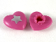 Part No: 45450pb01  Name: Clikits, Icon Heart 2 x 2 Small with Pin, Frosted with Silver Star Pattern