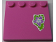 Part No: 6179pb146  Name: Tile, Modified 4 x 4 with Studs on Edge with Medium Lavender Flower and Lime Leaves Pattern (Sticker) - Set 41038