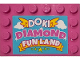 Part No: 6180pb196  Name: Tile, Modified 4 x 6 with Studs on Edges with 'DOKI DIAMOND FUN LAND' Pattern (Sticker) - Set 41456