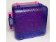 Part No: 64454c01  Name: Container, Box 3 x 8 x 6 2/3 with Glitter Trans-Purple Front (64454 / 64462)