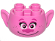 Part No: 65461pb01  Name: Minifigure, Head, Modified Trolls with Magenta Eyebrows, Eyes, Eye Shadow, and Nose, Black Eyelashes, Metallic Pink Freckles, Grin Pattern