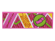 Part No: 69729pb036  Name: Tile 2 x 6 with Dark Pink, Yellow, Lime and White Diagonal Lines, Foot Strap, and 'HOVER BOARD' Pattern (Sticker) - Set 10300
