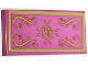 Part No: 87079pb1343  Name: Tile 2 x 4 with Rug with Gold Rose, Scrollwork and Border Pattern (Sticker) - Set 43188
