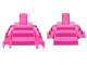 Part No: 973pb2315c01  Name: Torso Horizontal Magenta Stripes on Front and Back Pattern / Dark Pink Arms with 4  Magenta Stripes Pattern / Dark Pink Hands
