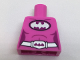 Part No: 973pb2570  Name: Torso Batman Female Logo on Magenta Oval and Silver Belt with Bat Buckle Pattern