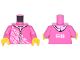 Part No: 973pb2815c01  Name: Torso Hoodie with White Rectangles and Fish Pattern / Dark Pink Arms / Yellow Hands
