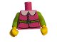 Part No: 973pb4077c01  Name: Torso Jacket with Fur Collar and Lime Belt Pattern (BAM) / Lime Arms / Yellow Hands