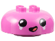 Part No: 98220pb12  Name: Duplo, Brick Round 4 x 4 Dome Top with 2 x 2 Studs with Black Eyes and Mouth, Coral Tongue, White Tears Pattern