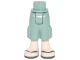 Part No: 25727c00pb11  Name: Mini Doll Hips and Trousers Cropped Large Pockets, Light Nougat Legs and Dark Green Sandals Pattern - Thick Hinge