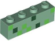 Part No: 3010pb348  Name: Brick 1 x 4 with Bright Green and Dark Green Squares Pattern (BrickHeadz Alex Abdomen)