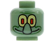Part No: 3626bpb0040  Name: Minifigure, Head Alien with Large Nose and Yellow Eye / White Eye Pattern (Squidward) - Blocked Open Stud