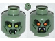 Part No: 3626bpb0919  Name: Minifigure, Head Dual Sided Alien with Yellow Eyes, Fangs, Green Lips, Cheek Lines  / Open Mouth with Red Eyes Pattern - Blocked Open Stud