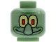 Part No: 3626pb0040  Name: Minifigure, Head Alien with Large Nose and Yellow Eye / White Eye Pattern (Squidward)