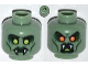 Part No: 3626pb0919  Name: Minifigure, Head Dual Sided Alien with Yellow Eyes, Fangs, Green Lips, Cheek Lines  / Open Mouth with Red Eyes Pattern
