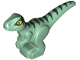 Part No: 37829pb07  Name: Dinosaur Baby Standing with Dark Green Stripes and Yellow Eyes Pattern (Jurassic World Delta)