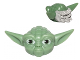Part No: 64804pb01  Name: Minifigure, Head, Modified SW Yoda Straight Ears with Large Eyes and Light Bluish Gray Hair Pattern
