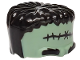 Part No: 93556pb05  Name: Minifigure, Headgear Head Top, Frankenstein Monster with Black Hair, Bushy Eyebrows and Small Stitches Pattern