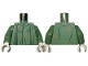 Part No: 973pb5280c01  Name: Torso Robe with Black Fold Lines and Dark Tan Dirt Stains Pattern / Sand Green Arms / White Hands