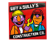 Part No: 10202pb020  Name: Tile 6 x 6 with Bottom Tubes with 'BIFF & SULLY'S CONSTRUCTION CO.' Pattern (Sticker) - Set 21324
