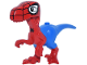 Part No: 109581pb01  Name: Dinosaur Body Raptor with Molded Blue Pants and Tail and White Eye Patches and Printed Black Eyes, Webbing and Spider Pattern (Spidey-Rex)