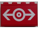 Part No: 14718pb002  Name: Panel 1 x 4 x 2 with Side Supports - Hollow Studs with Train Logo White Pattern (Sticker) - Set 60052