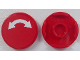 Part No: 14769pb009  Name: Tile, Round 2 x 2 with Bottom Stud Holder with White Curved Arrow Double on Red Background Pattern (Sticker) - Sets 60052 / 60198 / 60200 / 60233