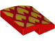 Part No: 15068pb161R  Name: Slope, Curved 2 x 2 x 2/3 with Gold and Orange Dragon Scales, Pointed Right Pattern