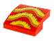 Part No: 15068pb226  Name: Slope, Curved 2 x 2 x 2/3 with Gold, Bright Light Orange, and Dark Red Fringe Pattern