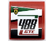 Part No: 15068pb457L  Name: Slope, Curved 2 x 2 x 2/3 with Ferrari Logo, Black '488' and Red 'GTE' Pattern Model Left Side (Sticker) - Set 75889