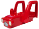 Part No: 15581pb004  Name: Duplo Car Body Tractor with 2 Studs, Exhaust Pipe, Dark Bluish Gray and Silver Radiator, Lime and White Headlights Pattern