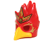Part No: 16656pb02  Name: Minifigure, Headgear Mask Bird (Phoenix) with Yellow Beak and Elaborate Gold Headpiece with Red Flames Pattern