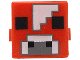 Part No: 19727pb016  Name: Creature Head Pixelated with Black Eyes and Nostrils, White and Dark Bluish Gray Nose and Forehead Pattern (Minecraft Mooshroom)