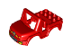 Part No: 20497pb03  Name: Duplo Car Body Off Road with Headlights and Fire Department Logo Pattern