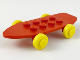 Part No: 2146c01  Name: Fabuland Skateboard with Yellow Wheels and Red Axles