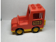 Part No: 2217c02pb01  Name: Duplo Truck with Covered Bed and Yellow Base with 'ZOO' Pattern