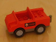 Part No: 2218c04pb01  Name: Duplo Car with 2 x 2 Studs and Dark Gray Base with Fire Pattern