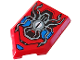 Part No: 22385pb244  Name: Tile, Modified 2 x 3 Pentagonal with Silver Spider, Eye and Blue Armor Plates Pattern