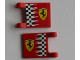 Part No: 2335pb014  Name: Flag 2 x 2 Square with Ferrari Logo and Checkered Pattern on Both Sides (Stickers) - Sets 8123 / 8375 / 8389 / 8672