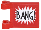 Part No: 2335pb164  Name: Flag 2 x 2 Square with 'BANG!' Large Font and White Starburst Explosion Vertical Pattern on Both Sides (Stickers) - Set 70906