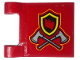 Part No: 2335pb203  Name: Flag 2 x 2 Square with Fire Badge and Axes Pattern on Both Sides (Stickers) - Set 10263