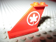 Part No: 2340pb030  Name: Tail 4 x 1 x 3 with White Maple Leaf Air Canada Logo Pattern on Both Sides (611-2)
