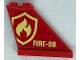 Part No: 2340pb071  Name: Tail 4 x 1 x 3 with Bright Light Yellow and Red Fire Logo Badge and 'FIRE-08' Pattern on Both Sides (Stickers) - Set 60216