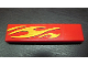 Part No: 2431pb124R  Name: Tile 1 x 4 with Yellow Flames Pattern Model Front Right Side (Sticker) - Set 8667